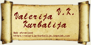 Valerija Kurbalija vizit kartica